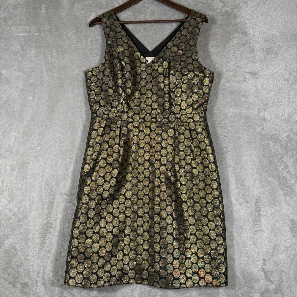 J. CREW Women Jacquard Like Mini‎ Dress 14 Black Cocktail Party Wedding